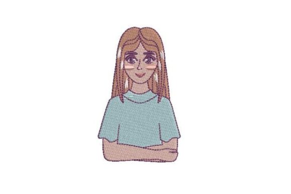 Anime Girl Embroidery Design