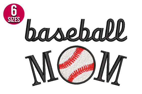 Baseball Mom Embroidery Design