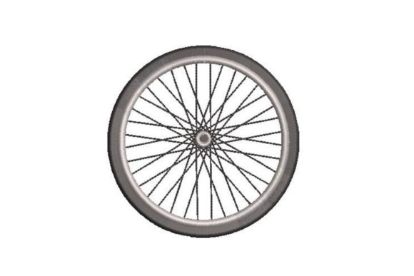 Bicycle Wheel Embroidery Design
