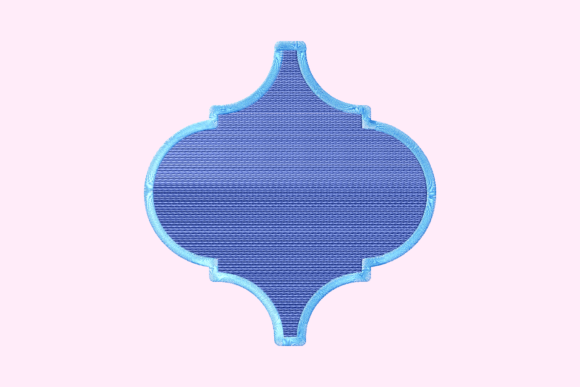 Blue Arabesque Tile Embroidery