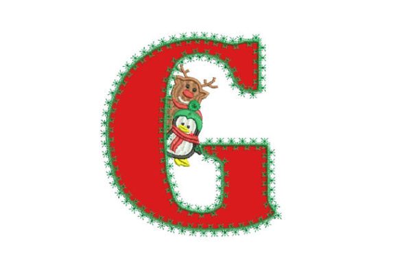 Christmas Letter G: A Festive Embroidery Design