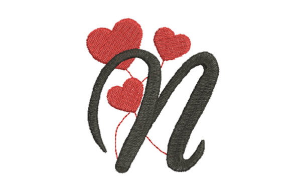 Heart Alphabet Letter N