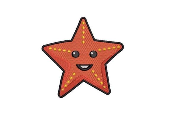 Kawaii Starfish Embroidery Design