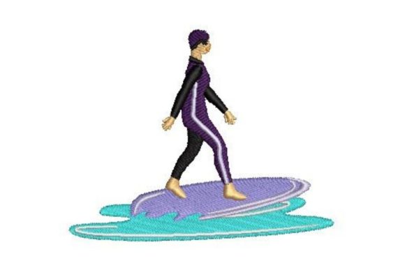 Olympic Surfer Embroidery Design