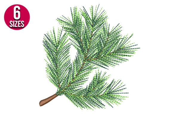 Pine Branch Embroidery Design