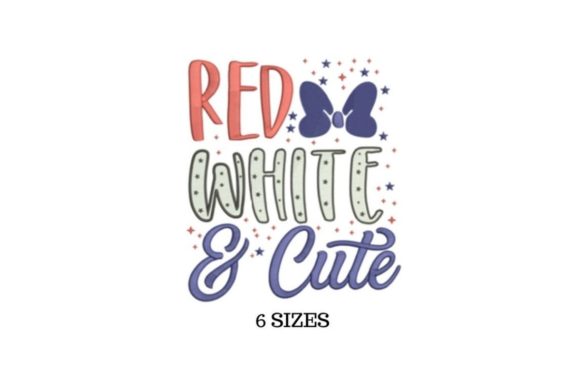 Red White Cute Embroidery Design